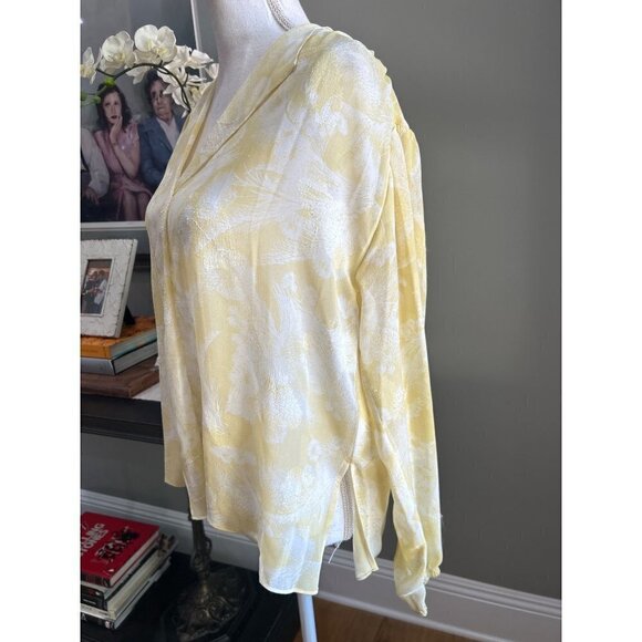 Vince Wheat Shirred Popover Top Yellow Womens Size XS - Picture 8 of 13